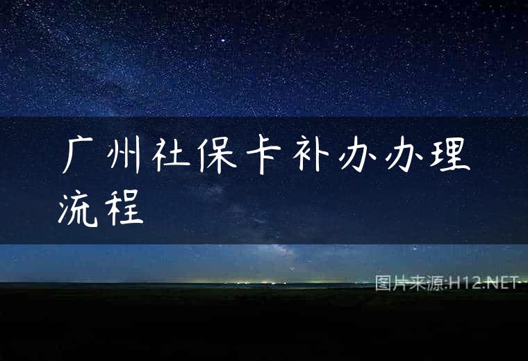 广州社保卡补办办理流程