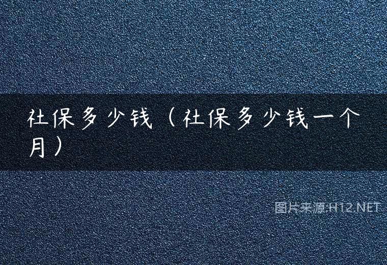 社保多少钱（社保多少钱一个月）