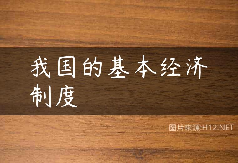 我国的基本经济制度