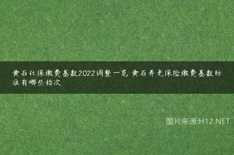 黄石社保缴费基数2022调整一览 黄石养老保险缴费基数标准有哪些档次