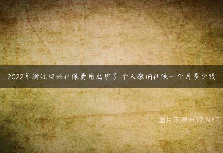 2022年浙江绍兴社保费用出炉了 个人缴纳社保一个月多少钱