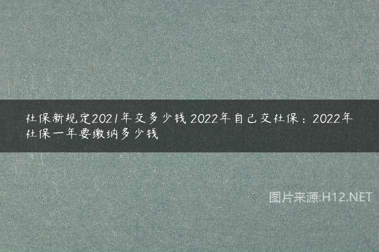 社保新规定2021年交多少钱 2022年自己交社保：2022年社保一年要缴纳多少钱