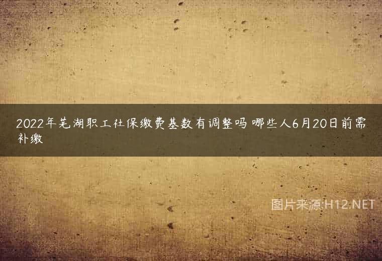 2022年芜湖职工社保缴费基数有调整吗 哪些人6月20日前需补缴