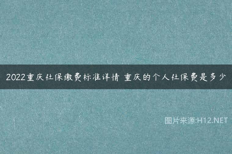 2022重庆社保缴费标准详情 重庆的个人社保费是多少