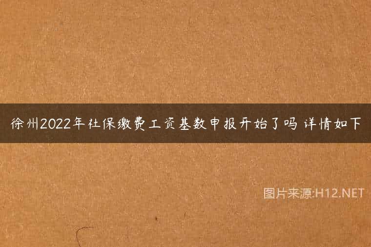 徐州2022年社保缴费工资基数申报开始了吗 详情如下