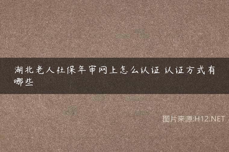 湖北老人社保年审网上怎么认证 认证方式有哪些