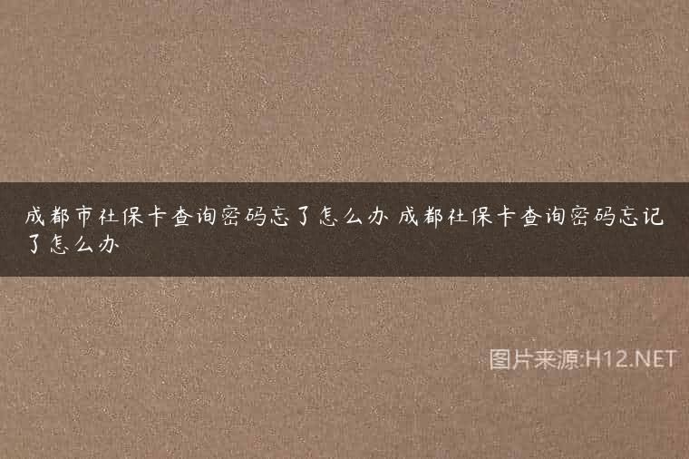 成都市社保卡查询密码忘了怎么办 成都社保卡查询密码忘记了怎么办