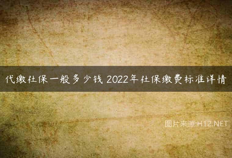 代缴社保一般多少钱 2022年社保缴费标准详情