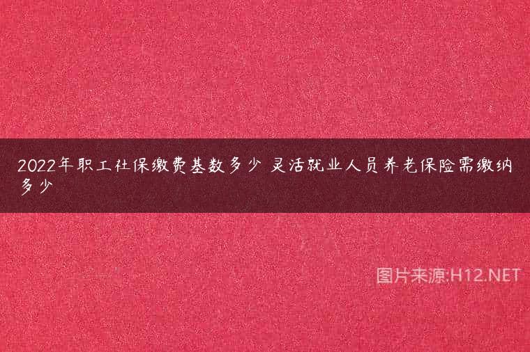 2022年职工社保缴费基数多少 灵活就业人员养老保险需缴纳多少