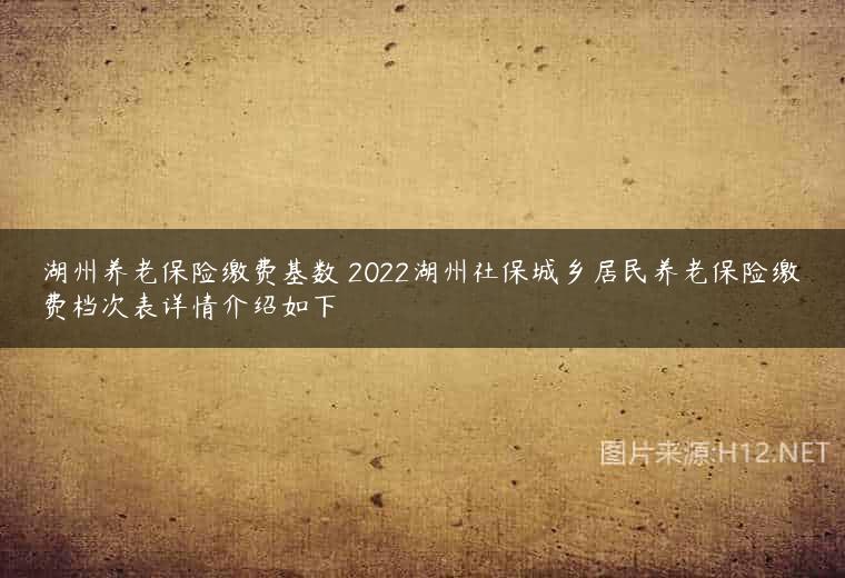 湖州养老保险缴费基数 2022湖州社保城乡居民养老保险缴费档次表详情介绍如下