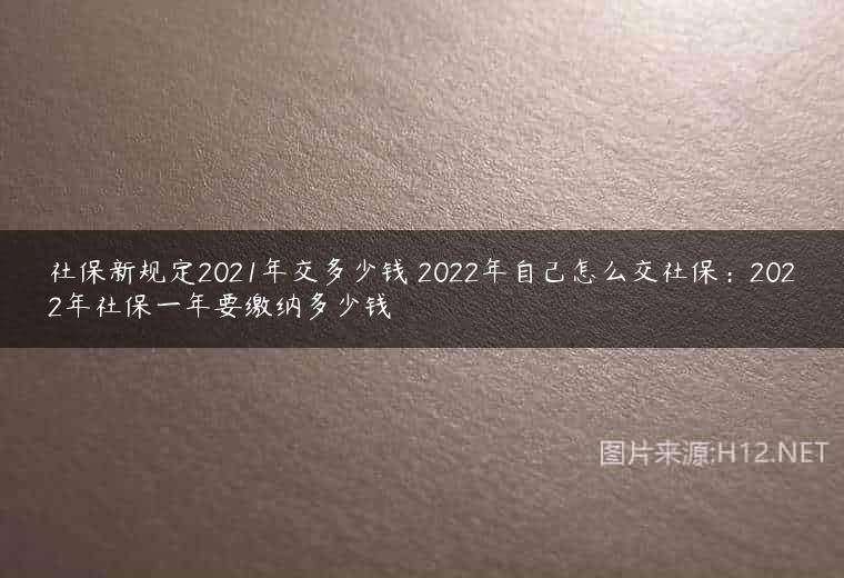 社保新规定2021年交多少钱 2022年自己怎么交社保：2022年社保一年要缴纳多少钱