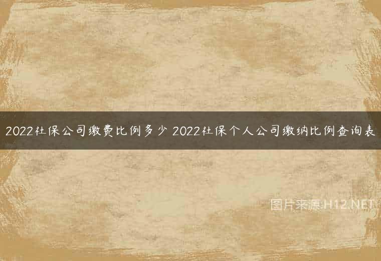 2022社保公司缴费比例多少 2022社保个人公司缴纳比例查询表