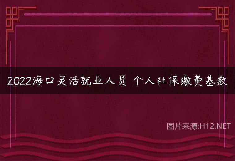 2022海口灵活就业人员 个人社保缴费基数