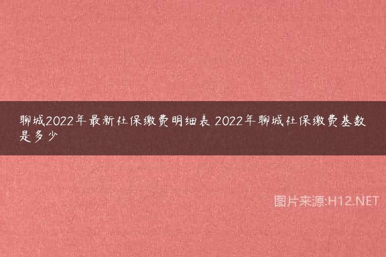 聊城2022年最新社保缴费明细表 2022年聊城社保缴费基数是多少