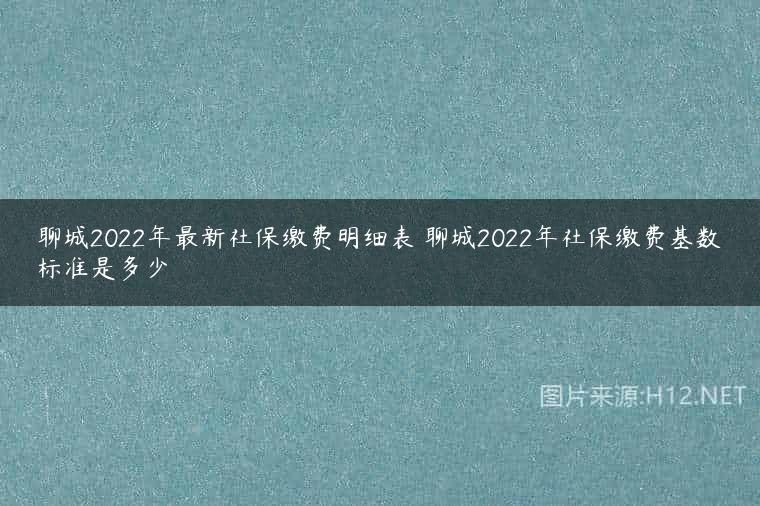 聊城2022年最新社保缴费明细表 聊城2022年社保缴费基数标准是多少