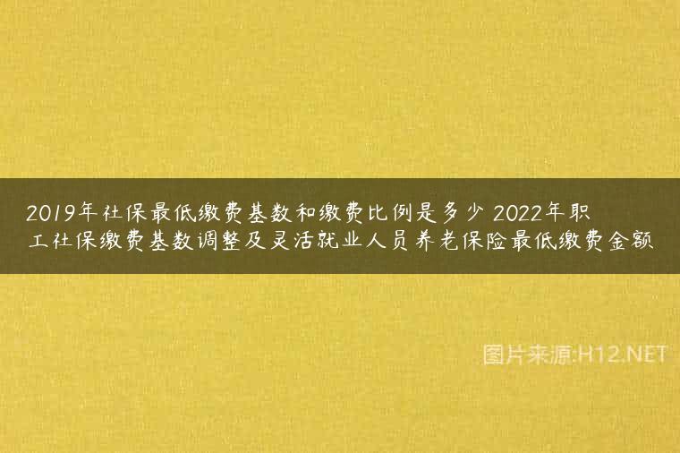2019年社保最低缴费基数和缴费比例是多少 2022年职工社保缴费基数调整及灵活就业人员养老保险最低缴费金额