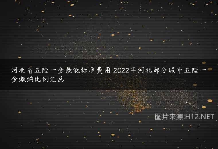 河北省五险一金最低标准费用 2022年河北部分城市五险一金缴纳比例汇总