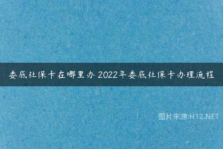 娄底社保卡在哪里办 2022年娄底社保卡办理流程
