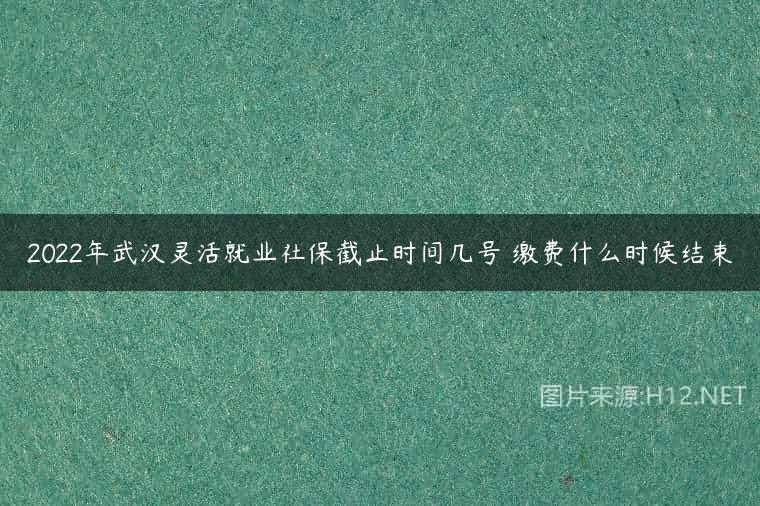 2022年武汉灵活就业社保截止时间几号 缴费什么时候结束