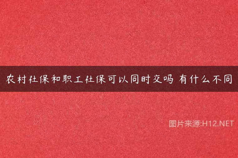 农村社保和职工社保可以同时交吗 有什么不同