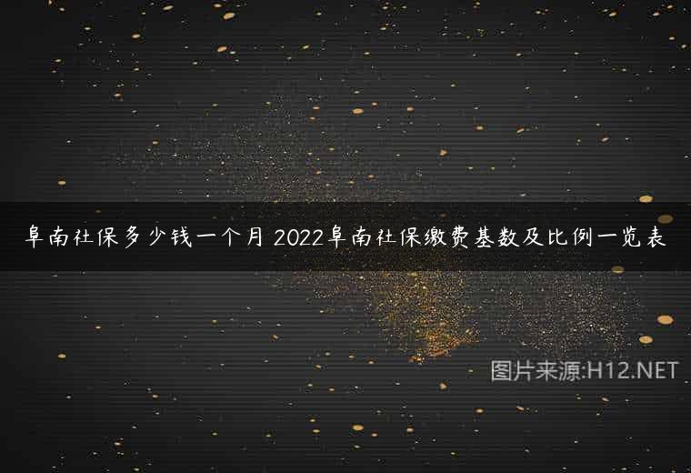 阜南社保多少钱一个月 2022阜南社保缴费基数及比例一览表