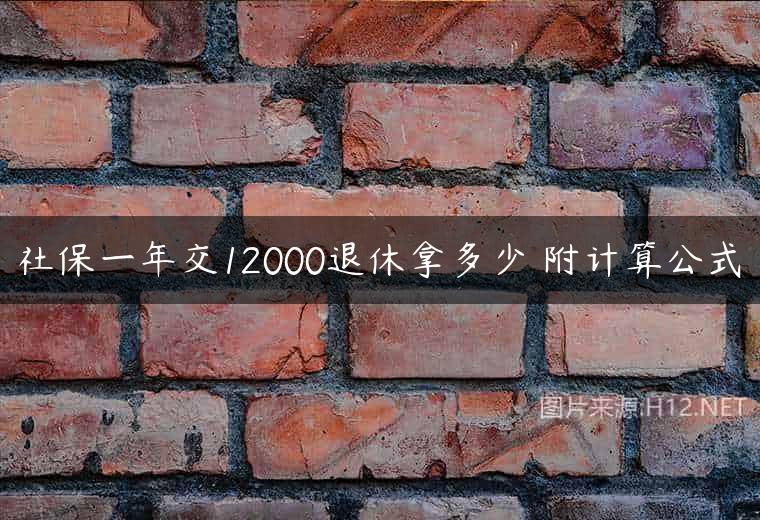 社保一年交12000退休拿多少 附计算公式