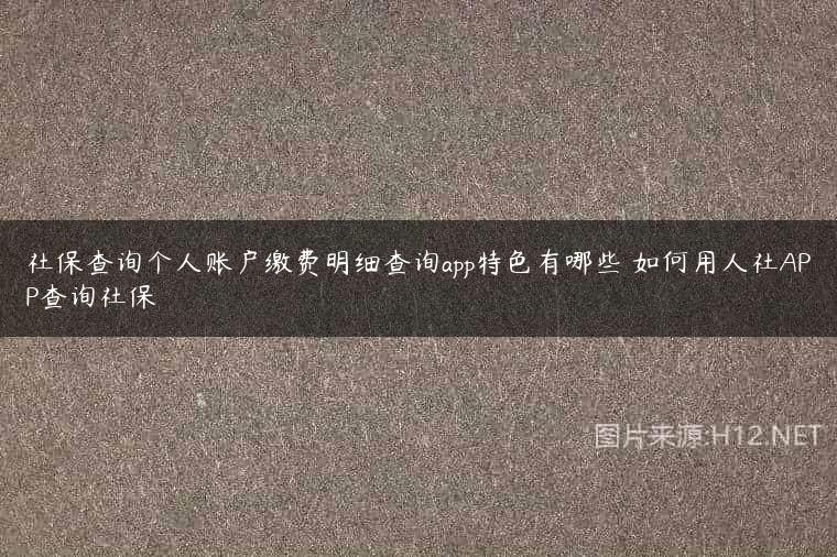 社保查询个人账户缴费明细查询app特色有哪些 如何用人社APP查询社保