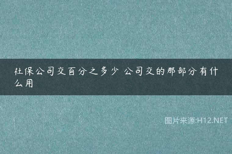 社保公司交百分之多少 公司交的那部分有什么用