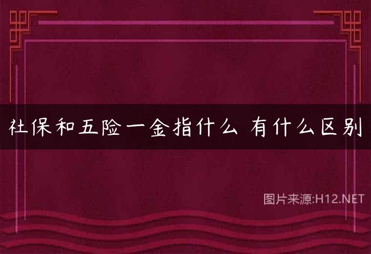 社保和五险一金指什么 有什么区别