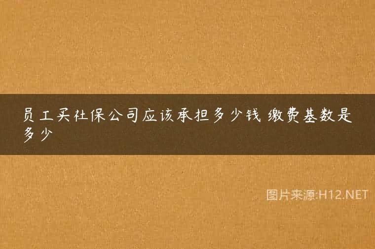 员工买社保公司应该承担多少钱 缴费基数是多少