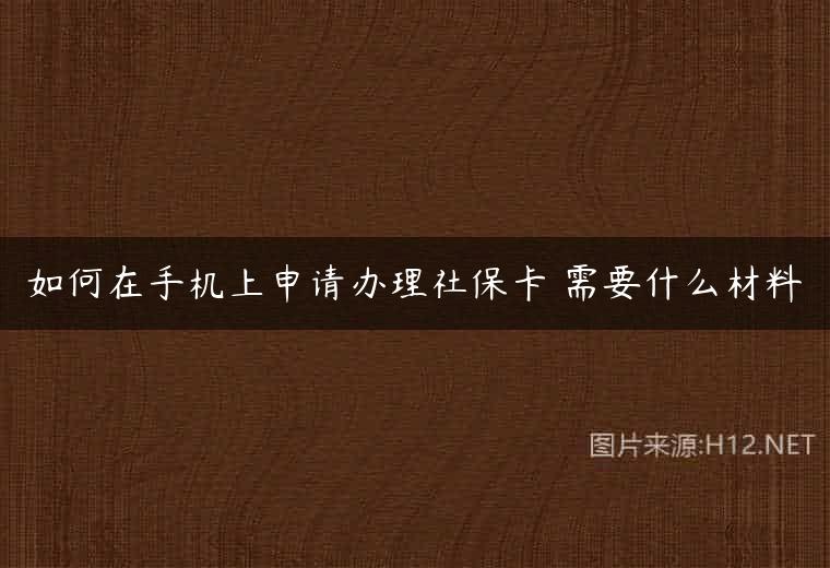 如何在手机上申请办理社保卡 需要什么材料