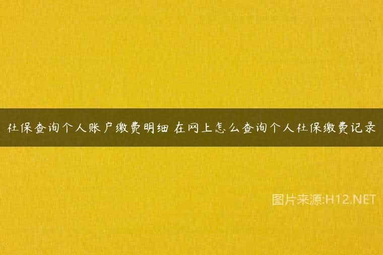 社保查询个人账户缴费明细 在网上怎么查询个人社保缴费记录