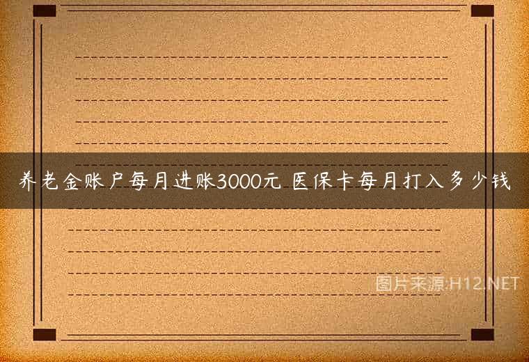养老金账户每月进账3000元 医保卡每月打入多少钱