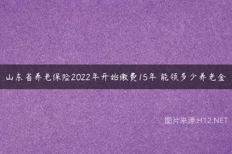 山东省养老保险2022年开始缴费15年 能领多少养老金