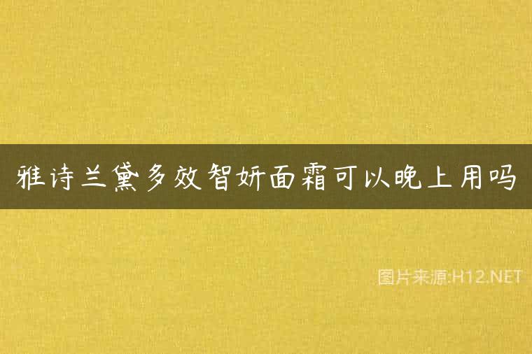 雅诗兰黛多效智妍面霜可以晚上用吗