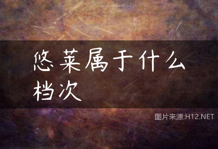 悠莱属于什么档次