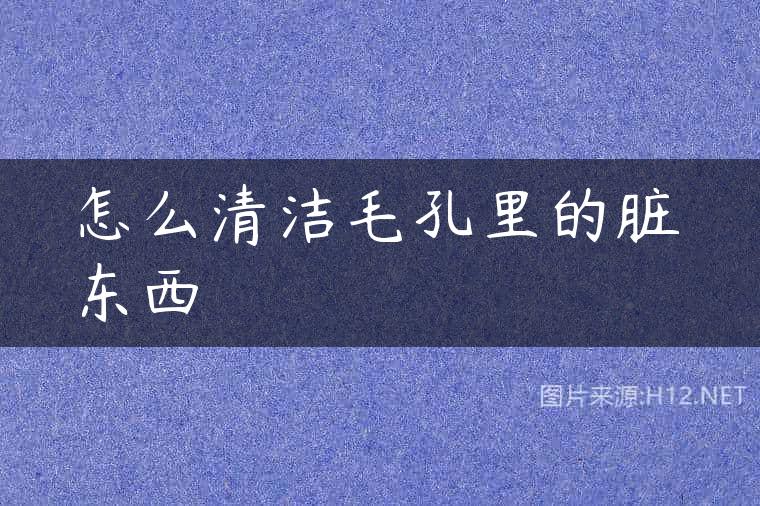 怎么清洁毛孔里的脏东西