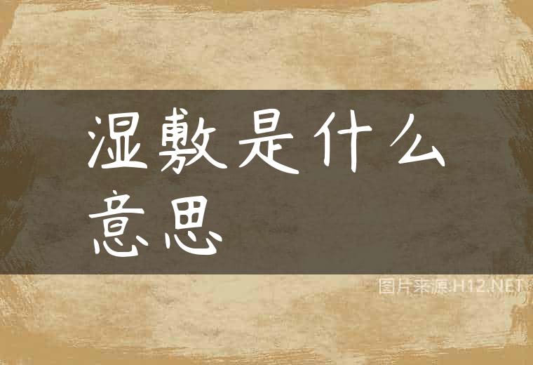 湿敷是什么意思