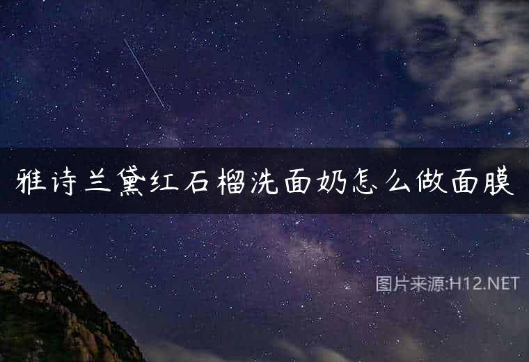 雅诗兰黛红石榴洗面奶怎么做面膜