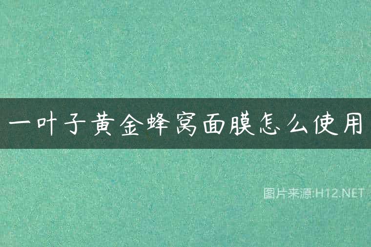 一叶子黄金蜂窝面膜怎么使用