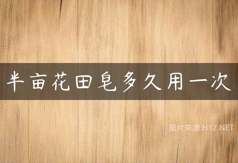 半亩花田皂多久用一次