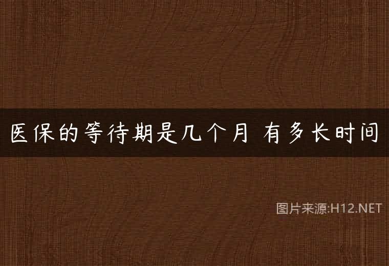 医保的等待期是几个月 有多长时间