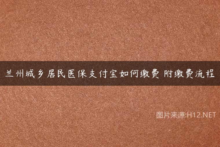兰州城乡居民医保支付宝如何缴费 附缴费流程