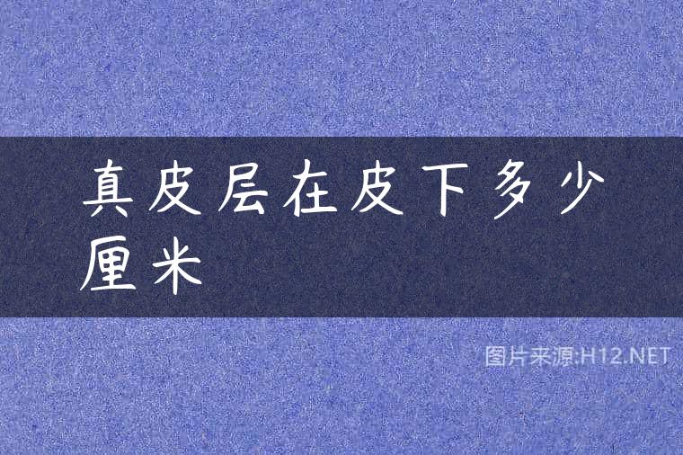 真皮层在皮下多少厘米