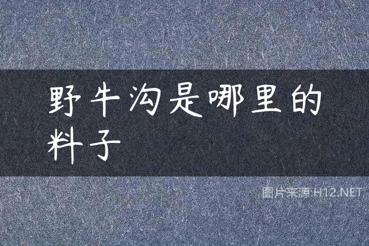 野牛沟是哪里的料子