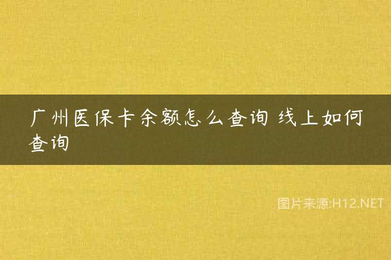 广州医保卡余额怎么查询 线上如何查询