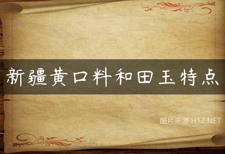 新疆黄口料和田玉特点