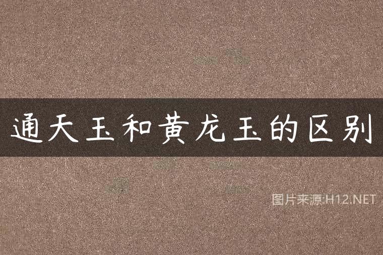 通天玉和黄龙玉的区别