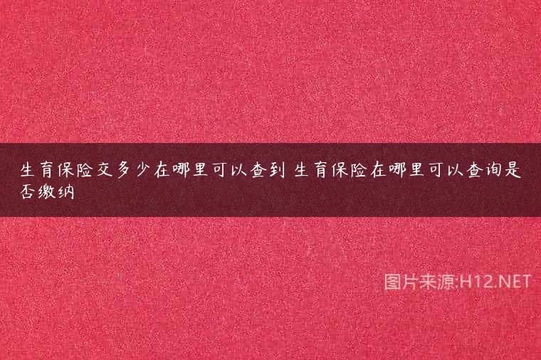 生育保险交多少在哪里可以查到 生育保险在哪里可以查询是否缴纳