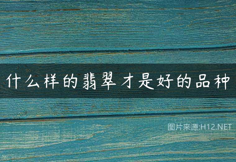 什么样的翡翠才是好的品种